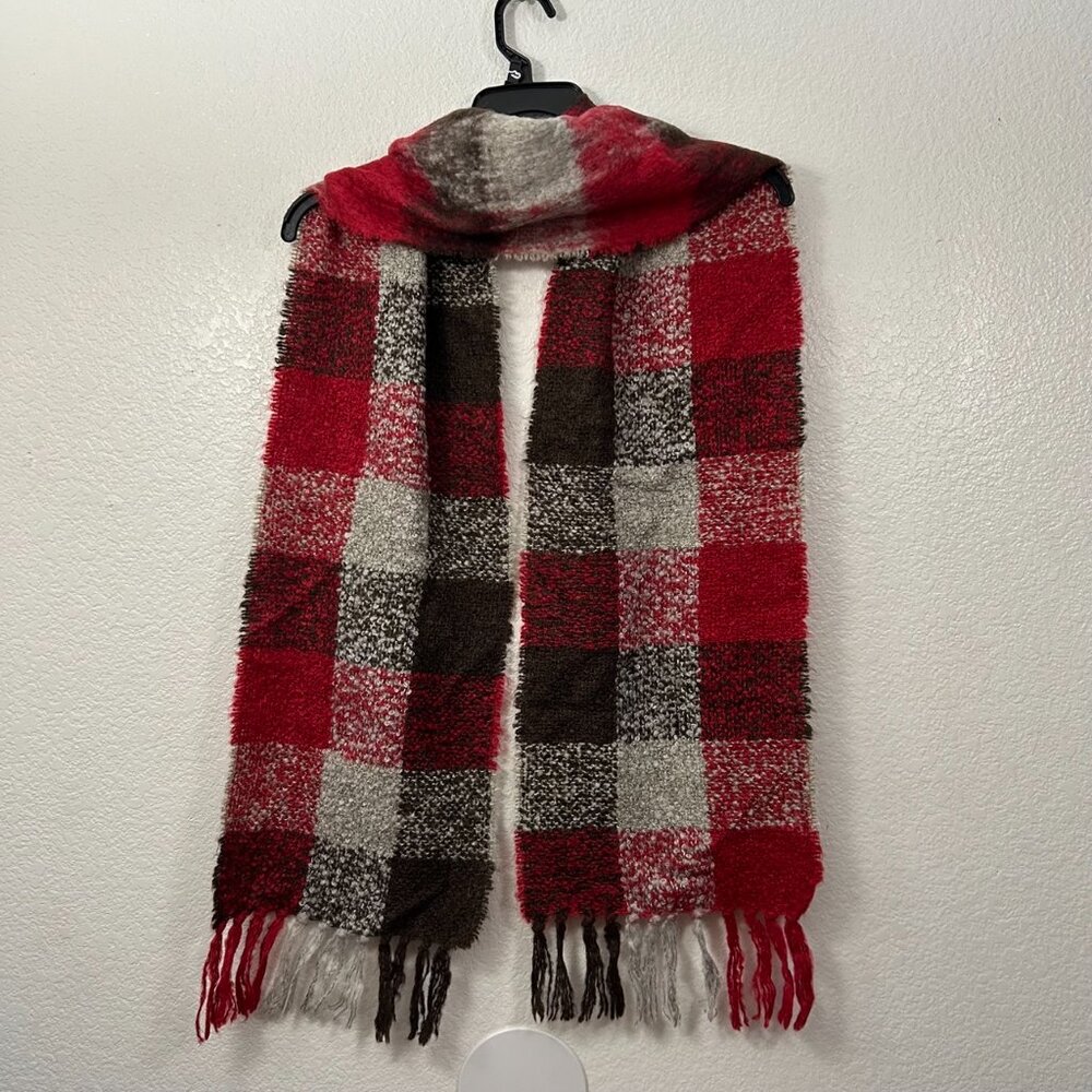 Donegal Design Plaid Irish Mohair Wool Blend Scarf Handwoven Ireland